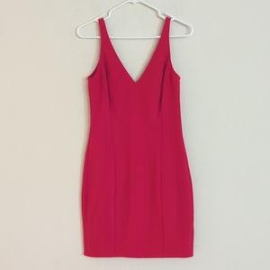 Leith Red Double V-neck Tank Fitted Sexy Dress - Size S
